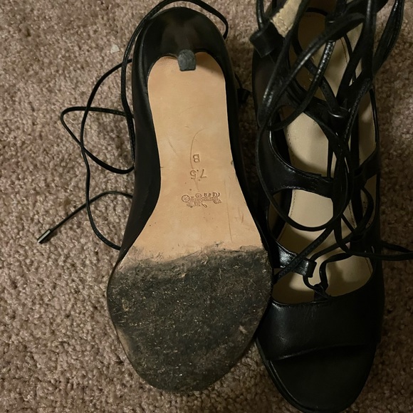 Coach Black Kira Lace Up Sandals Pumps - Picture 2 of 4